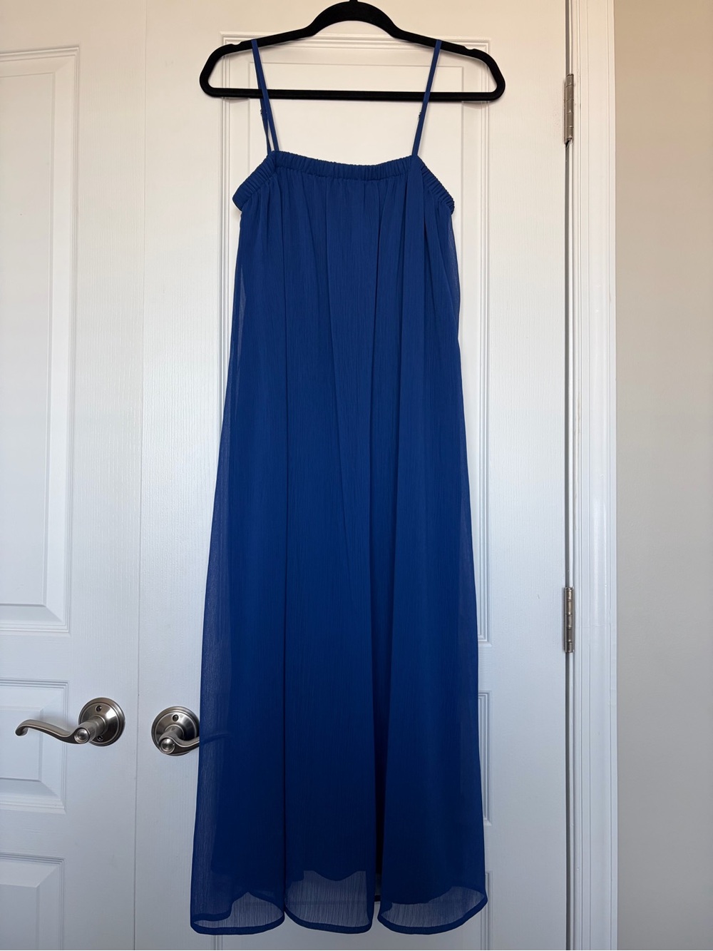 Gianni Bini Cobalt Blue Spaghetti Strap Flowy Maxi Dress Wedding Guest XS